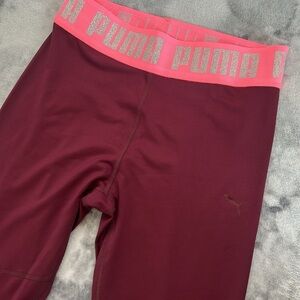 Puma Red and Pink Leggings with Stretchy Fit